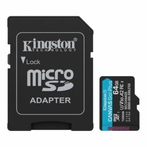 Kingston memoria microSDXC 64 GB canvas go plus gen4 200MB/s A2 U3 V30 card + ADP - SDCG4/64GB
