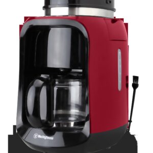 Westinghouse cafetera con moledor café 2 en 1 roja  - WKCM256