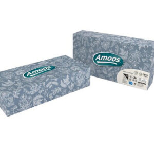 Amoos pañuelos faciales de papel desechable cosmetico 70 X 3 capas caja de 24unds- F622701
